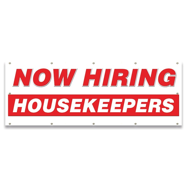 Now Hiring Housekeepers Banner Apply Inside Accepting Application Single Sided